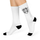 RallyCore Evil Icon White Crew Socks